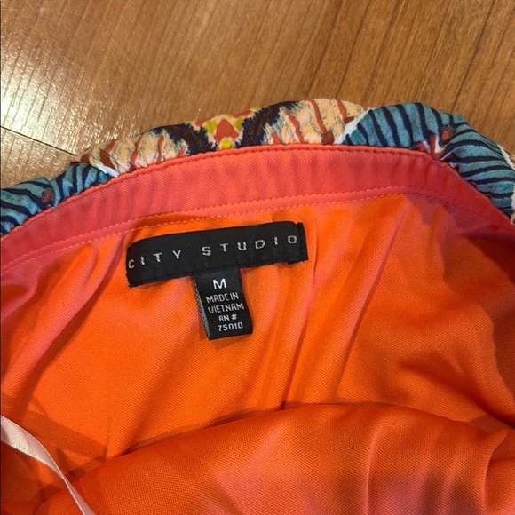 City Studio Orange and Green Maxi Dress - Picture 3 of 4